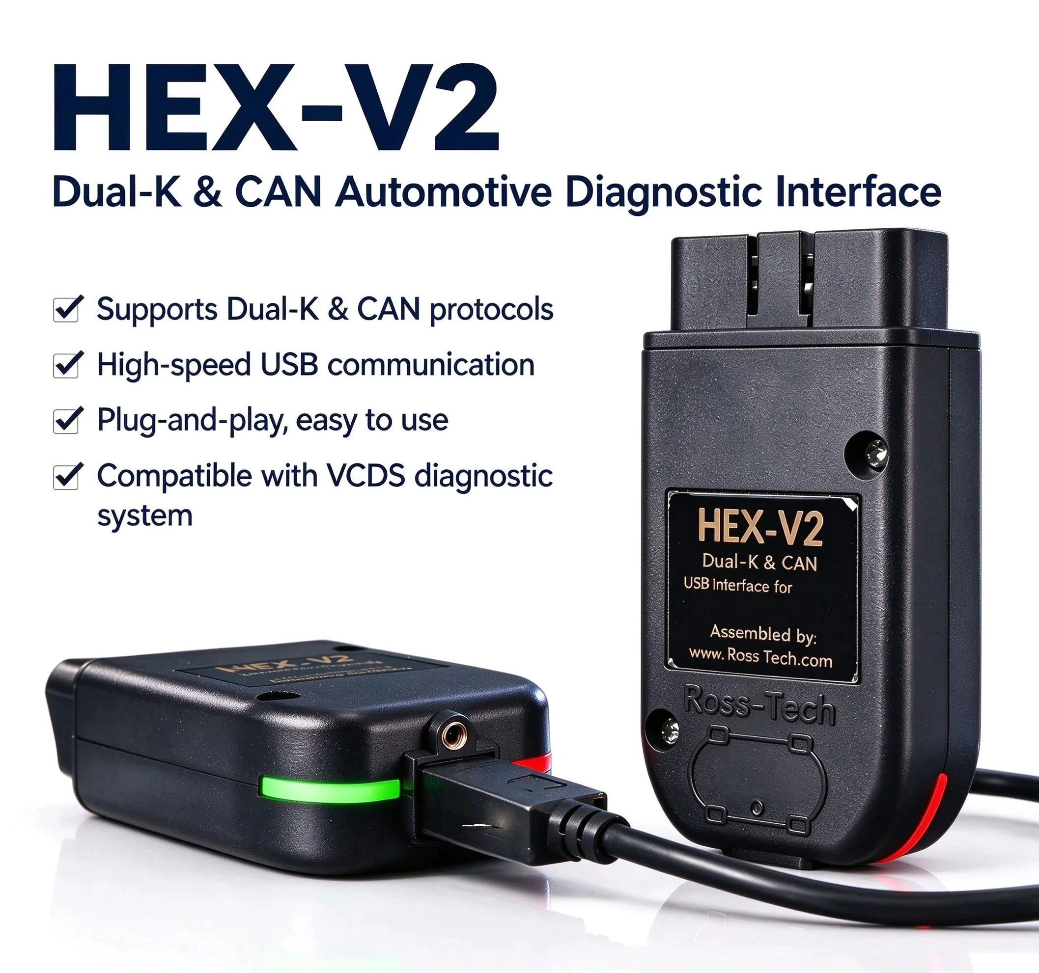 ATmega162 HEX-V2 Dual K CAN USB Interface VAG Car Diagnostic Cable V24.7 V26.3 OBD2 Scanner For VW Audi Skoda Seat