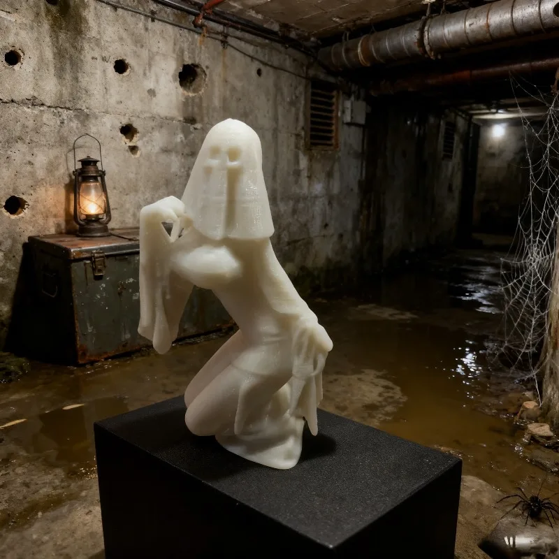 Gotische kniende Mädchenstatue – Gothic-Dekor aus Kunststoff, Regal, Kaminsims oder Bodendisplay, langlebige Weihnachtsdekoration für alle Räume