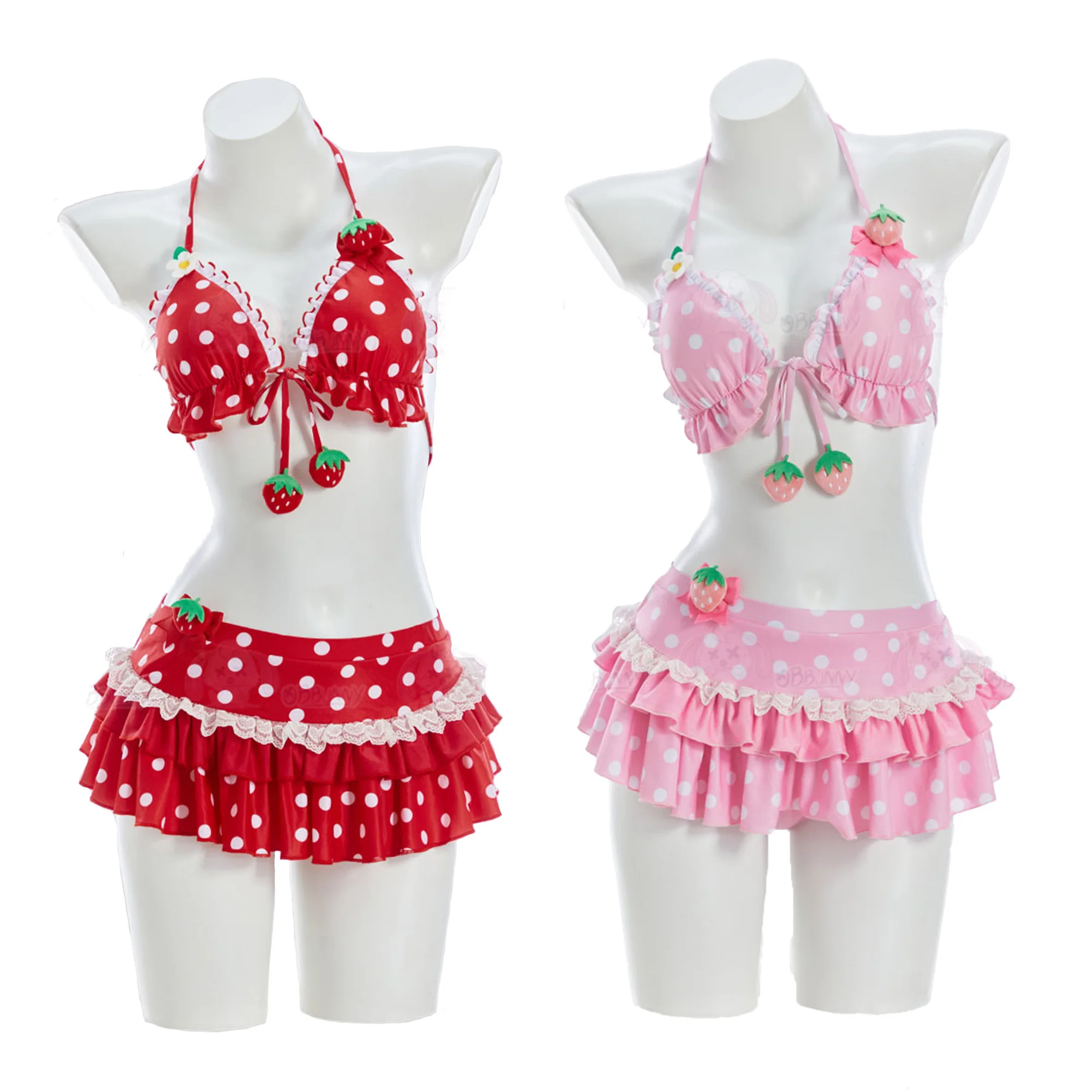 

Women Sexy Polka Dot Two piece Swimsuit Sweet Swimwear Swimsuit Halter Bikinis Set 2026 Summer Beachwear High Cut Bathing Suit