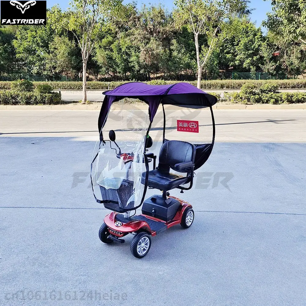 Motorcycle Awning Tricycle/four-wheel Electric Vehicle Awning Enlarged Widened Design Foldable Rainproof Canopy Cover Motorcycle