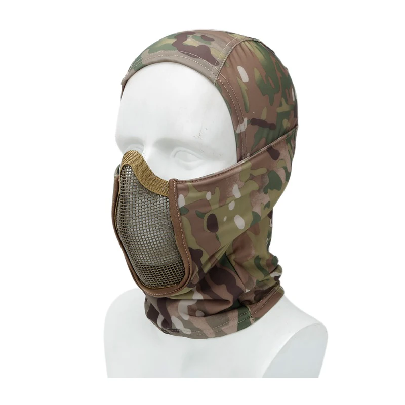 ZXYHFE-Masques de chasse, équipement de sauna de protection de sécurité, capuchon CS Wargame, maille d\'acier, équipement de tir en plein air Airsoft