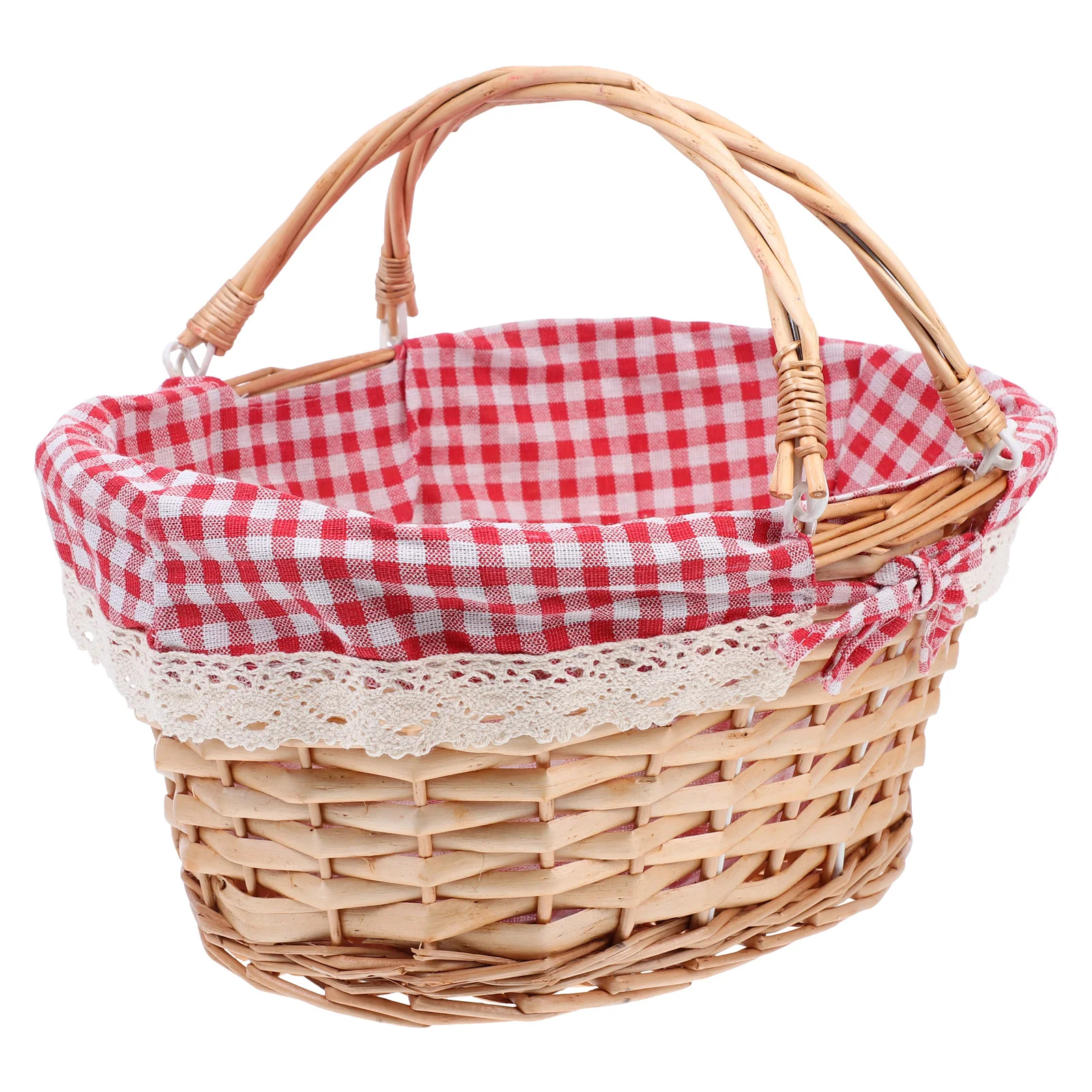 

Picnic Basket Outdoor Home Decor Trays Weaving Multi-purpose Sundry Storage Container Shopping Fruit