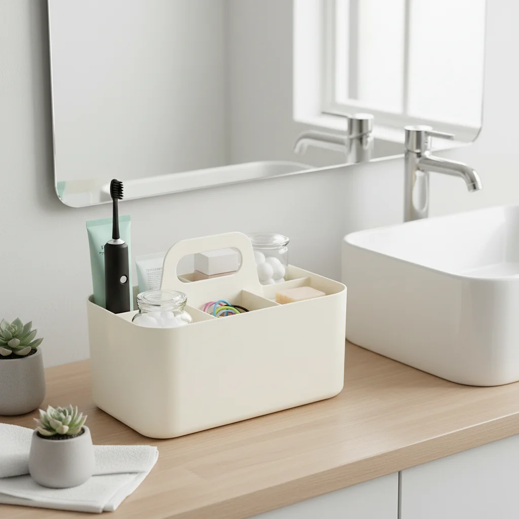 

Stackable Storage Box Portable Organizer for Desk Home Office Use Durable PP Plastic