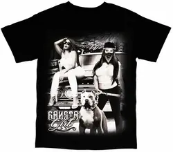 Gansta Girl Low Rider  Pit Bull Mens T-Shirt High Quality 100%Cotton Short Sleeve