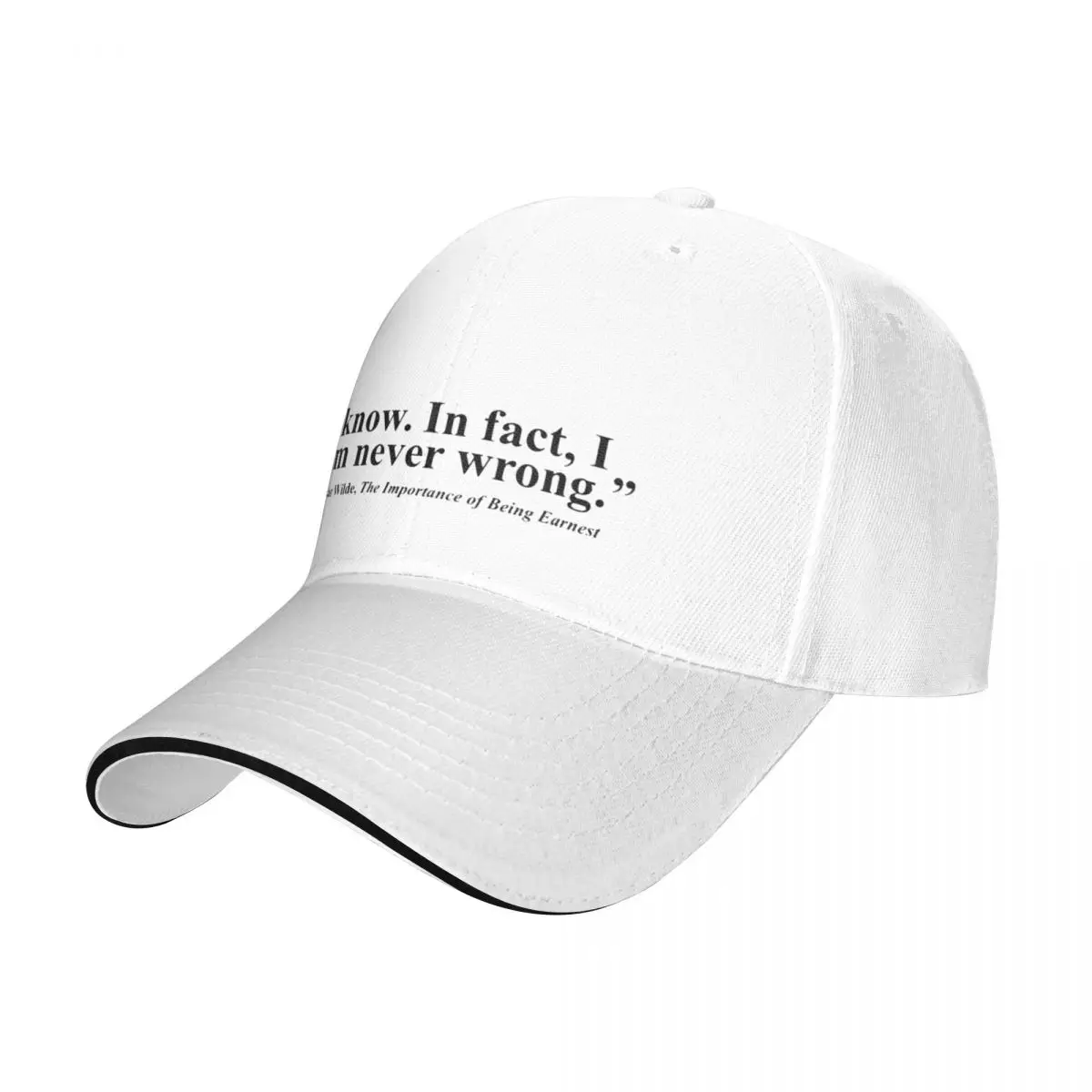 The Importance Of Being Earnest Oscar Wilde Baseball Cap party Hat Golf Hat Man Vintage beach hat For Man Women's