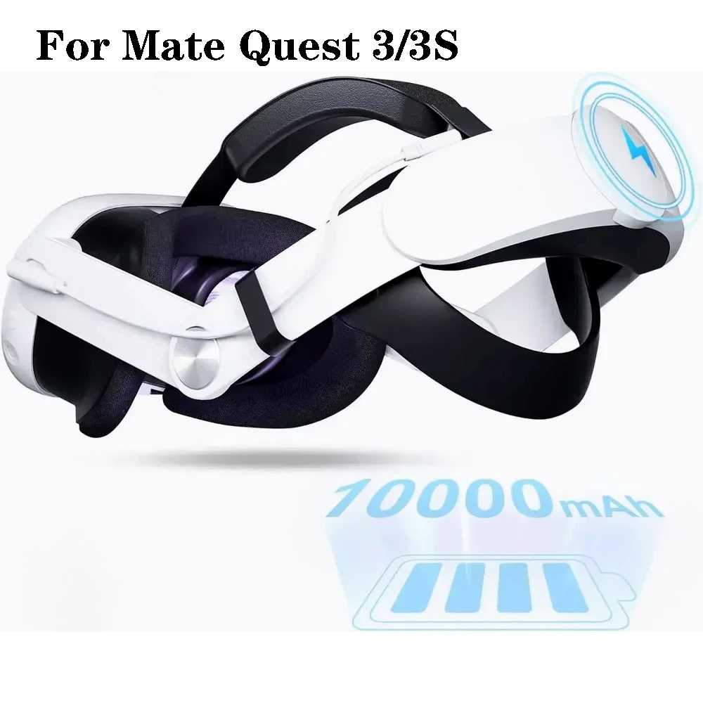 

For Mate Quest 3/3S Adjustable Elite Strap 10000mAh Fast Charging Headset for Oculus Quest 2 Charged Headband VR Accessories