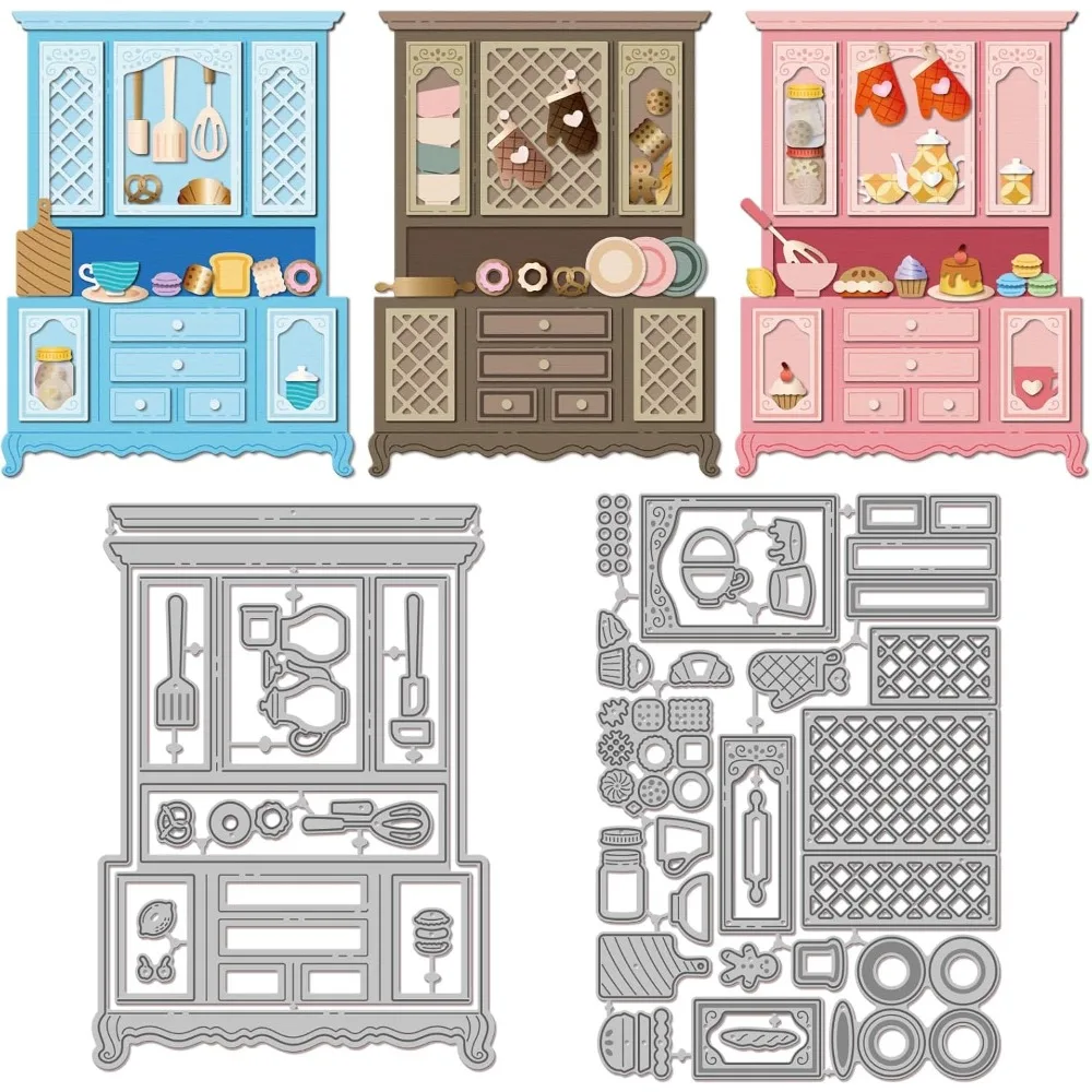 Schränke, Stanzformen, Bäckerei, Metall, Stanzformen, Dessert, Kaffee, Schneiden, Prägevorlagen für Scrapbooking, Bastelarbeiten, Papierkarten