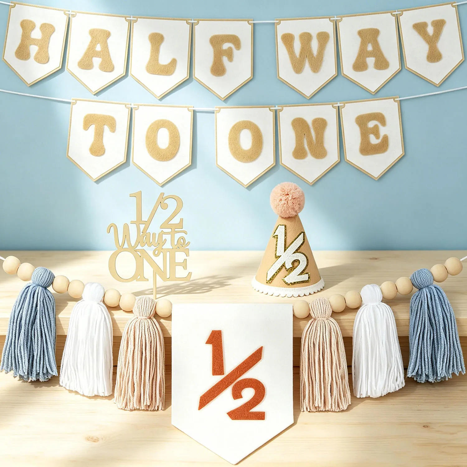 6-Month Birthday Party Decorations Set, 4 Pieces description 5