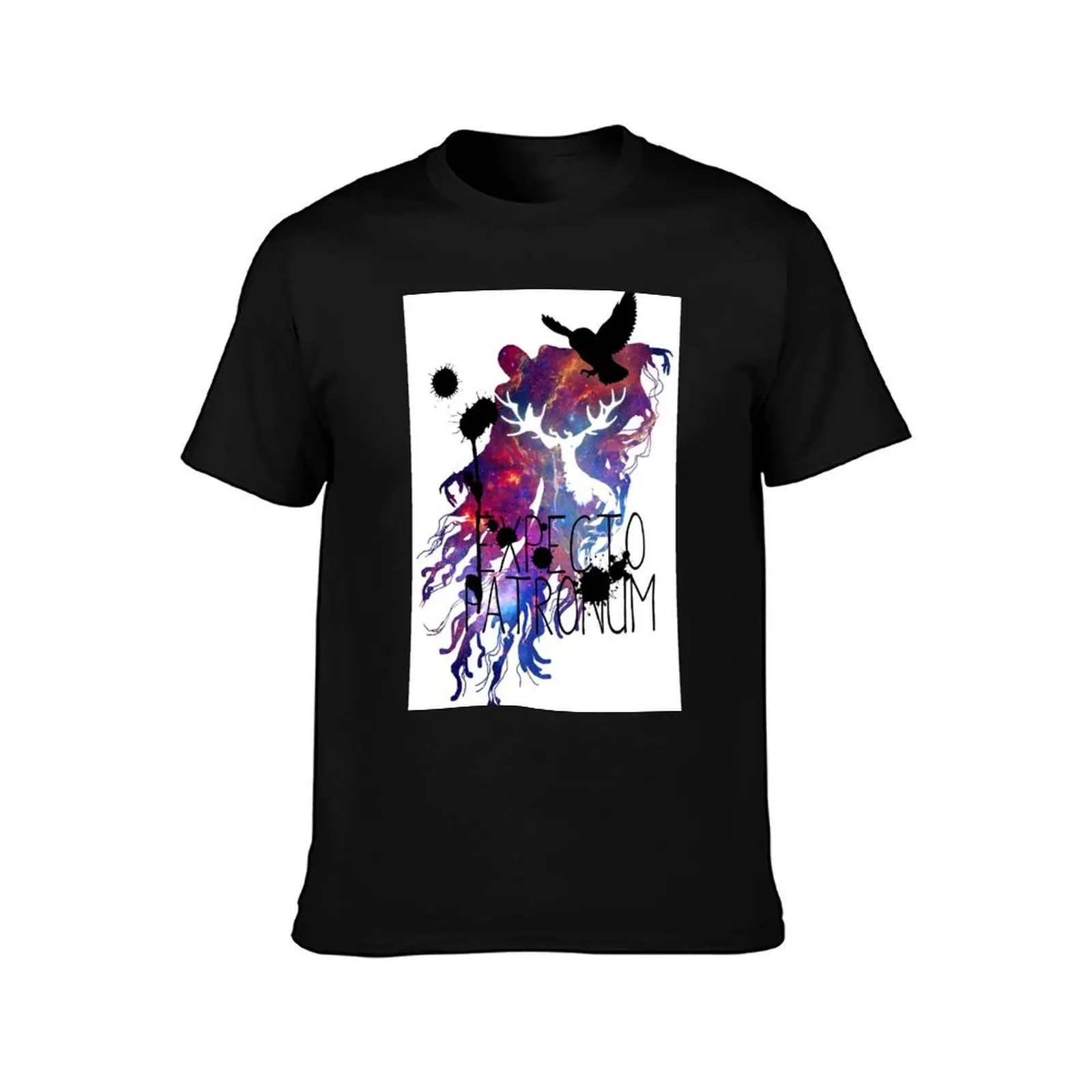 EXPECTO PATRONUM HEDWIG GALAXY T-Shirt, Summer Casual Cotton Tee, Oversized Streetwear Tops, Vintage Graphic Print, 100% Cotton