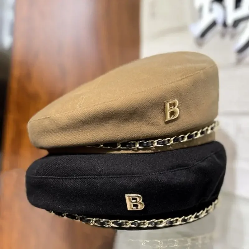 2026 Nieuwe Keten Baret Hoed Voor Vrouwen Cap Winter Retro Kunstenaar Platte Mode Dame Meisjes Vintage Cap