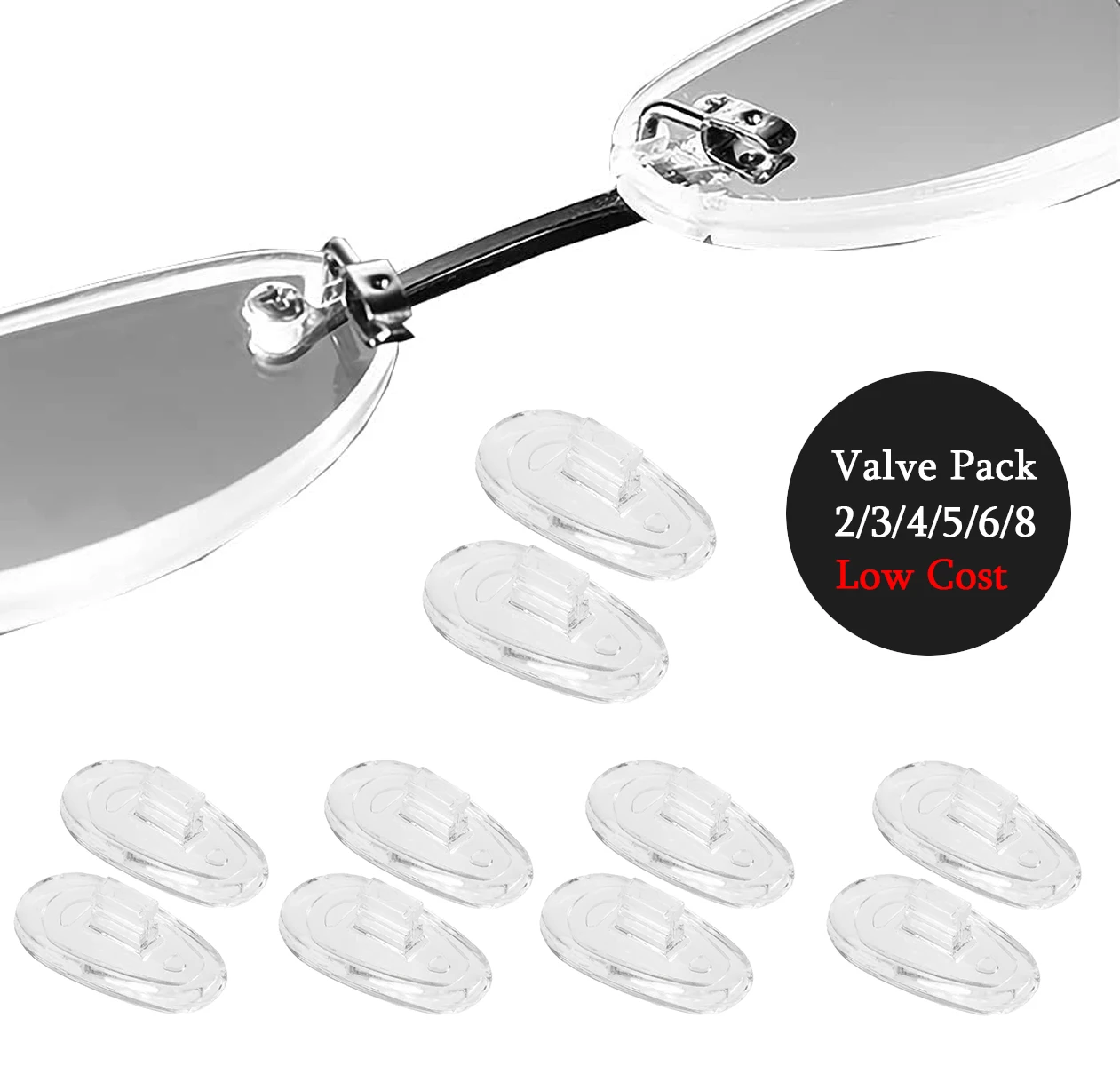 2/3/4/5/6/8 Pairs Nose Pads for Oakley Holbrook Ti OO6048 Sunglasses Frame, Clear Replacement Nose Piece Guards - Value Pack