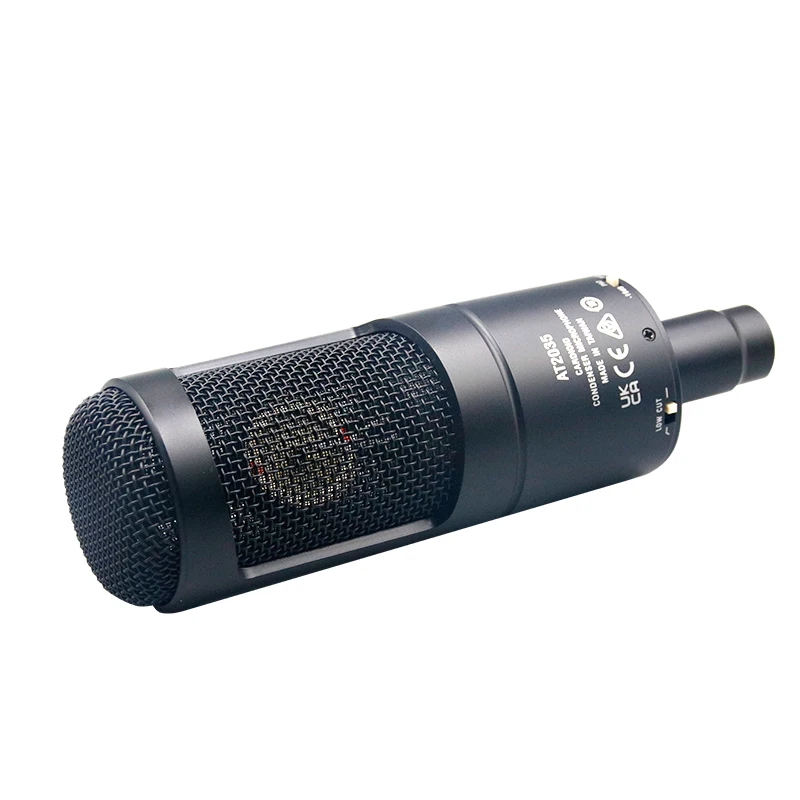 AT2035 Professional Large-Diaphragm Condenser Microphone with High Sensitivity and Low Noise for Studio Recording