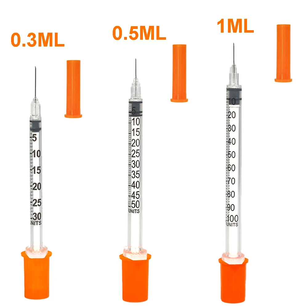 500Pcs CE Certified 0.3ML/0.5ML/1ML Insulin Syringe Manual Tattoo Tool for Pets Veterinary Use