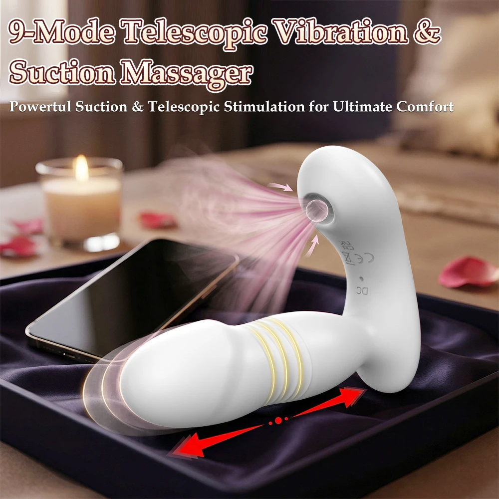 Thrusting Dildo Upgraded Sex Toy 9 Frequency Vibrating ,G Spot Clit Nipple Wearable Vibrator, Adult Sex Toys for Female Couple - view 2