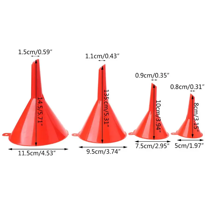 4Pcs Small Car Refueling Funnel Gasoline Engine Oil Additive Motorcycle Farm Machine Use Convenient Anti-leakage Dropshipping