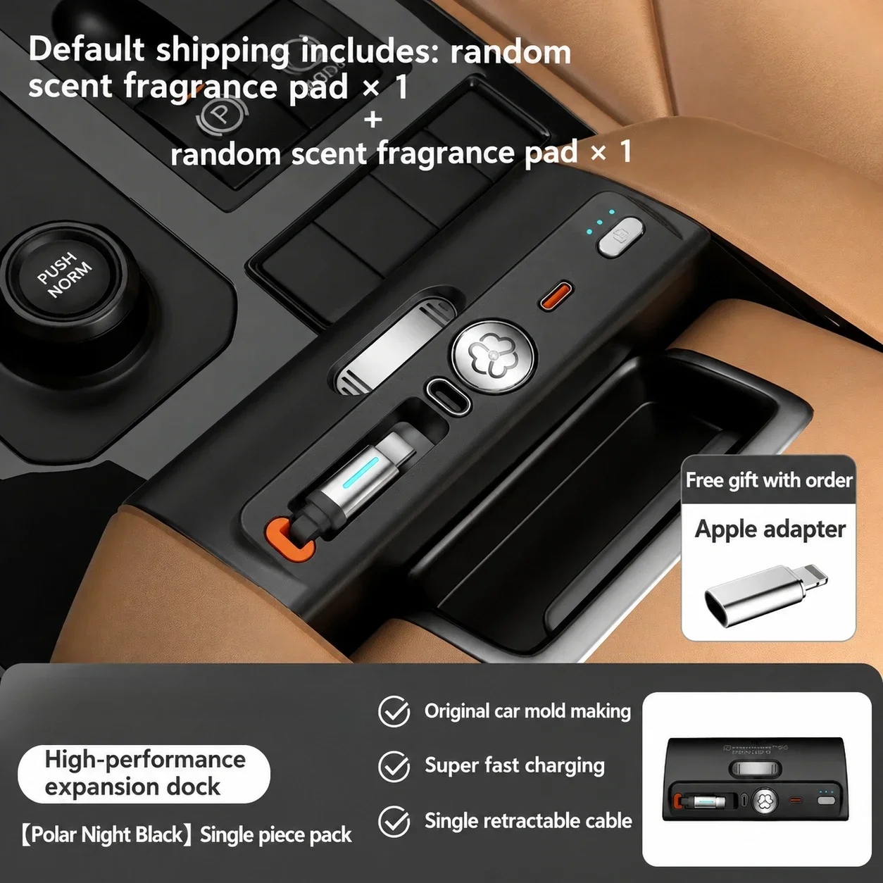 Fast Charging Docking Station Upgrade Center Console Phone Charger Expansion Dock For Toyota Highlander/Crown Kluger 2021-2026