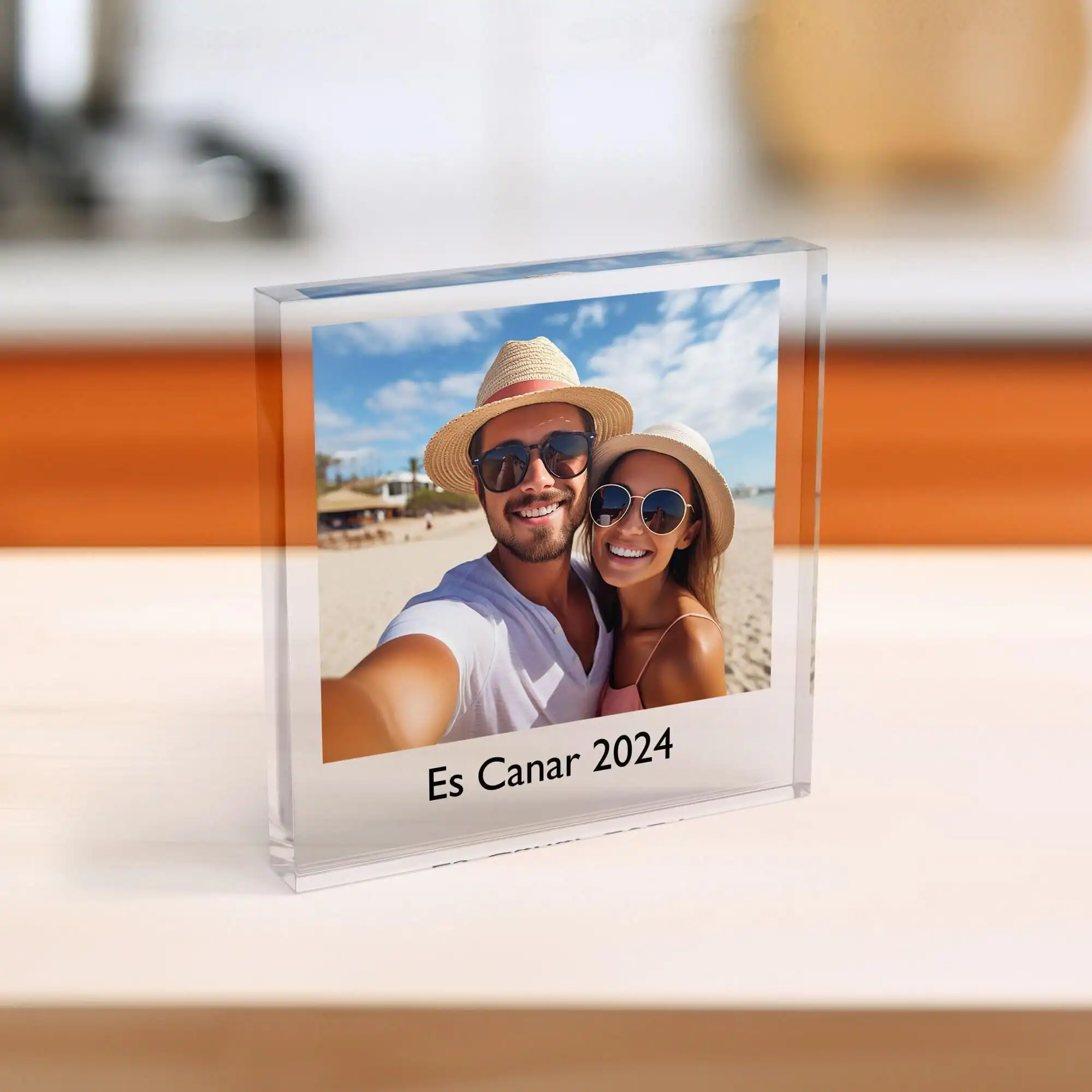 Custom Acrylic Photo Block - Personalized Picture Display for Home Desk Decor Ideal for Family Couple Wedding Anniversary Birthd