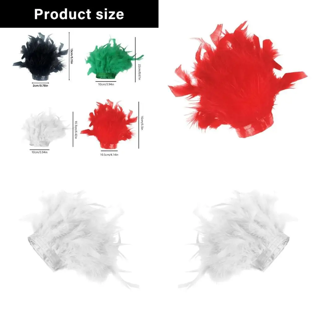 

R1WE Colorful Feathered Party Wristband Arm Sleeves for Dance Event Stage Accessory
