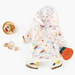 Sanlutoz Baby Coat Long Sleeve Little Kids Tops Zipper Autumn Baby Clothing Hooded Cute