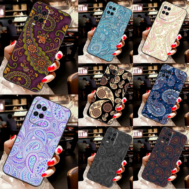 Coque à motif Floral Paisley, étui pour Oppo A16 A76 A96 A58 A78 A98 A5 A9 A91 A52 A72 A74 A94 A54 S A57 A77 A15 A17