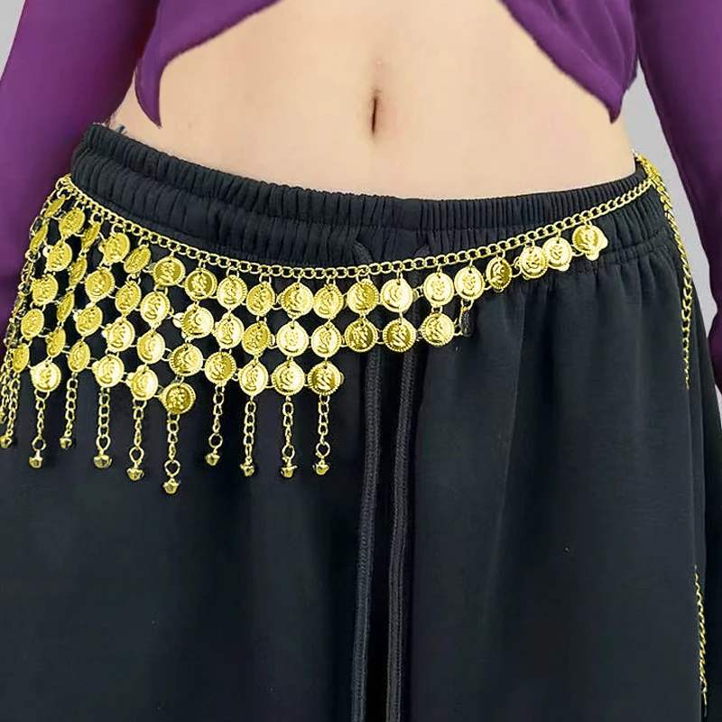

Indian Coin Belly Dance Waist Body Chains for Women Female Gold Alloy Long Tassel Dance Dress Belt Wedding Party Metal Jewelry