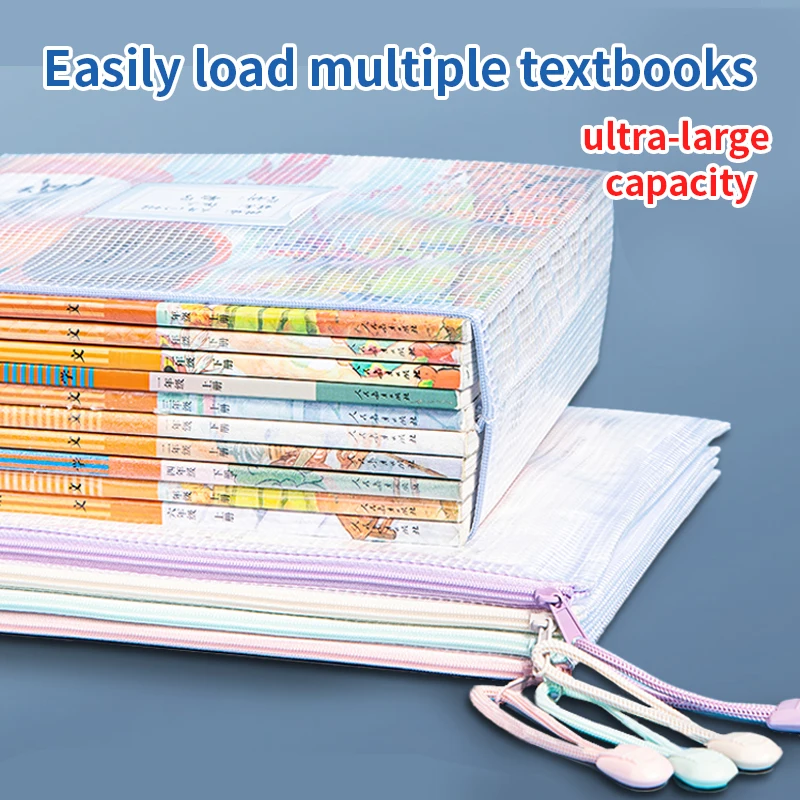 

Zipper Mesh Bags A4/A5 Plastic Zipper Bags For Organizing Zipper Mesh Bags Waterproof Clear Travel Bags Office Supplies Document