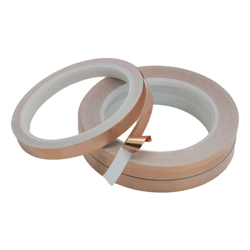 DONGSENFA 20 Meters Single Side Conductive Copper Foil Tape Strip Adhesive EMI Shielding Heat Resist Tape 5mm 6mm 8mm 10mm