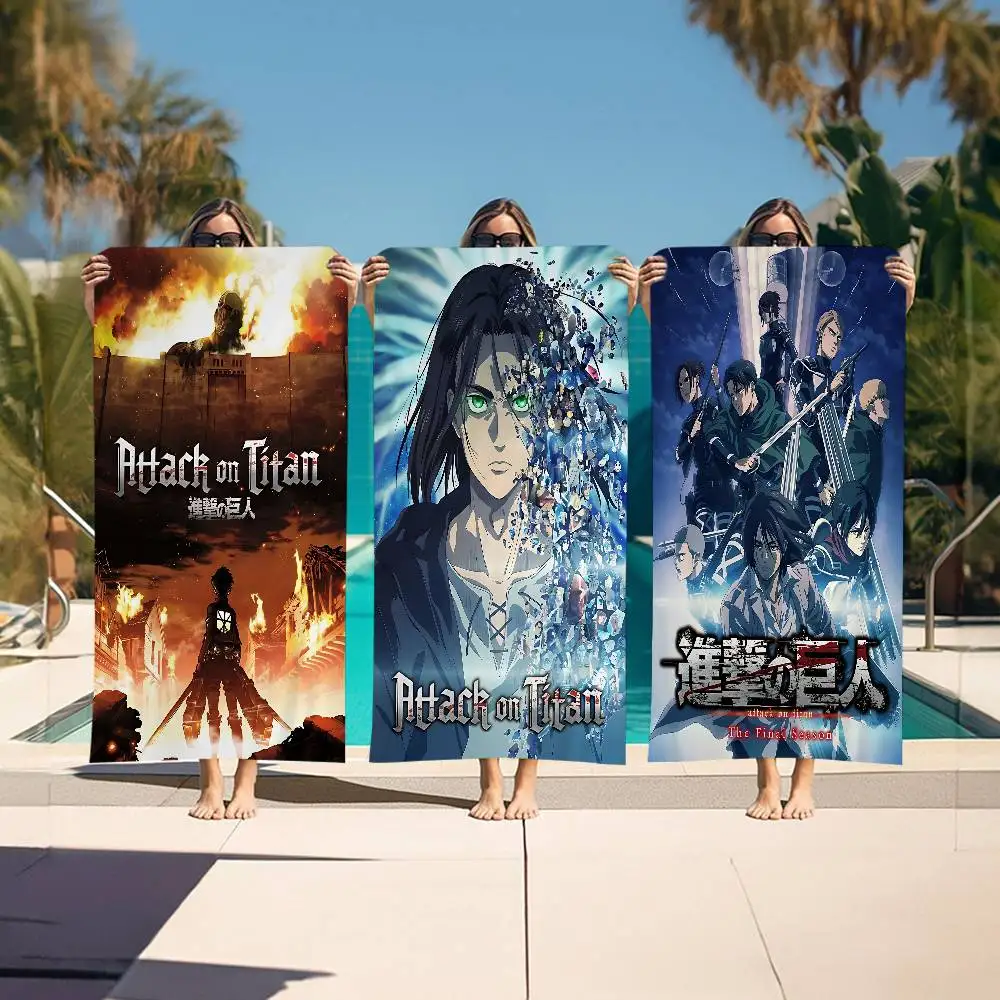 A-Attack on Anime T-Titanes Microfiber Printed Beach Towel Mountain Climbing Yoga Beach Swimming Running Absorbent Soft Towel