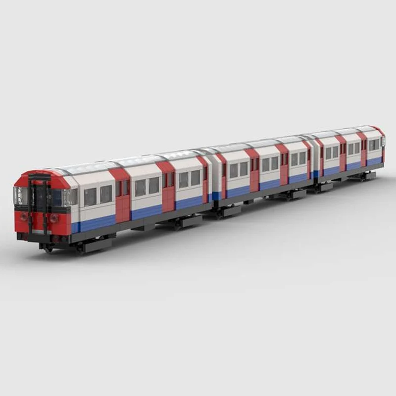 City Car Model MOC Building Bricks Non-motorised London Underground Stock Tube Train Modular Gifts Holiday Assemble Children Toy