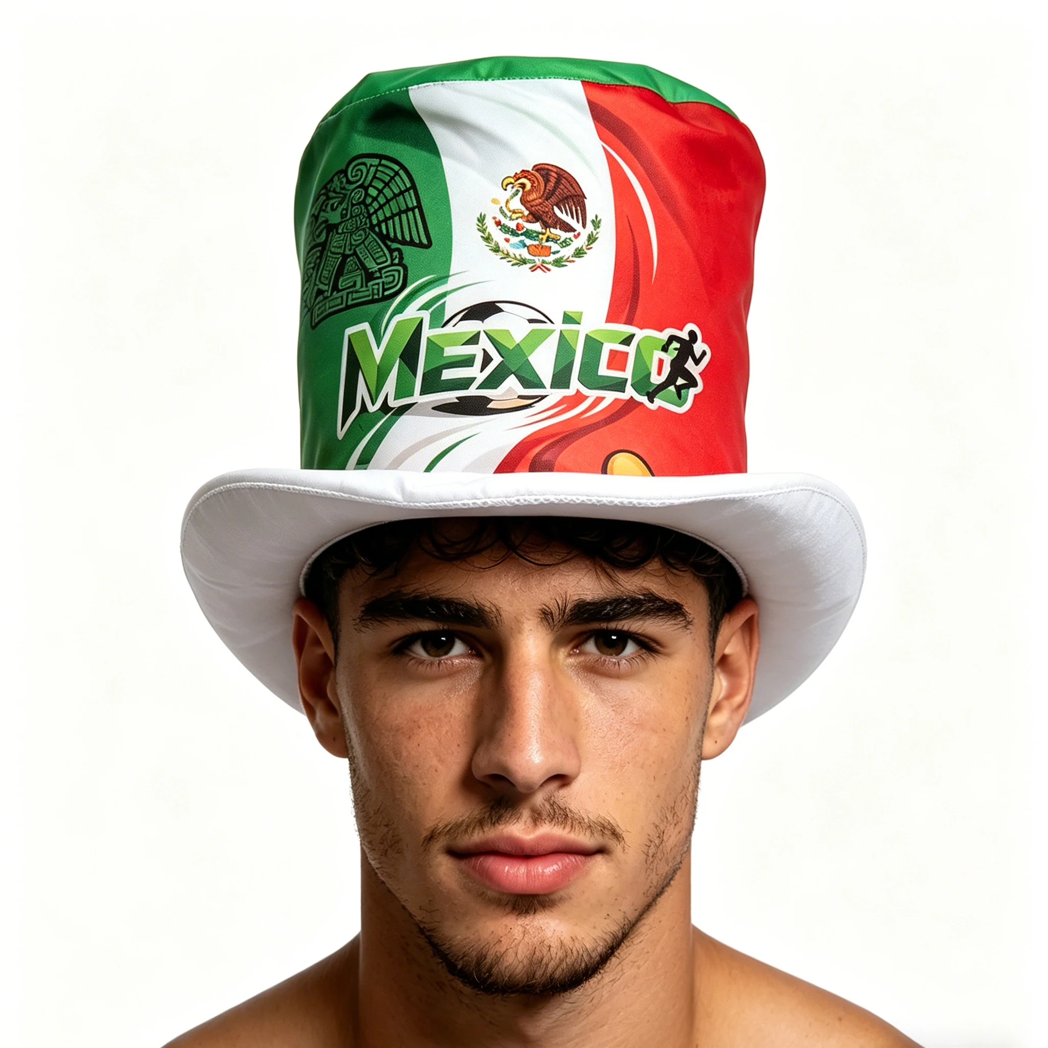 Flagicts 100% Polyester Free Size Football Soccer Fans Mexico Flags Cap Hats