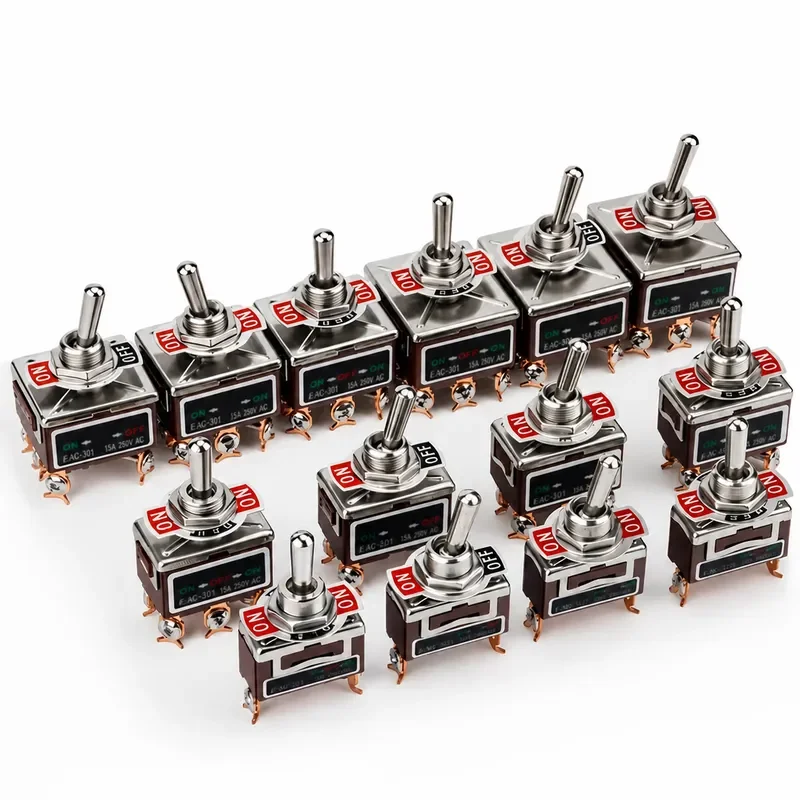 High Current Toggle Switch 2/3/4/6/8/9/12Pin Self Reset/Self-locking Switch Copper Pin 32A 250VAC Push Button Switch