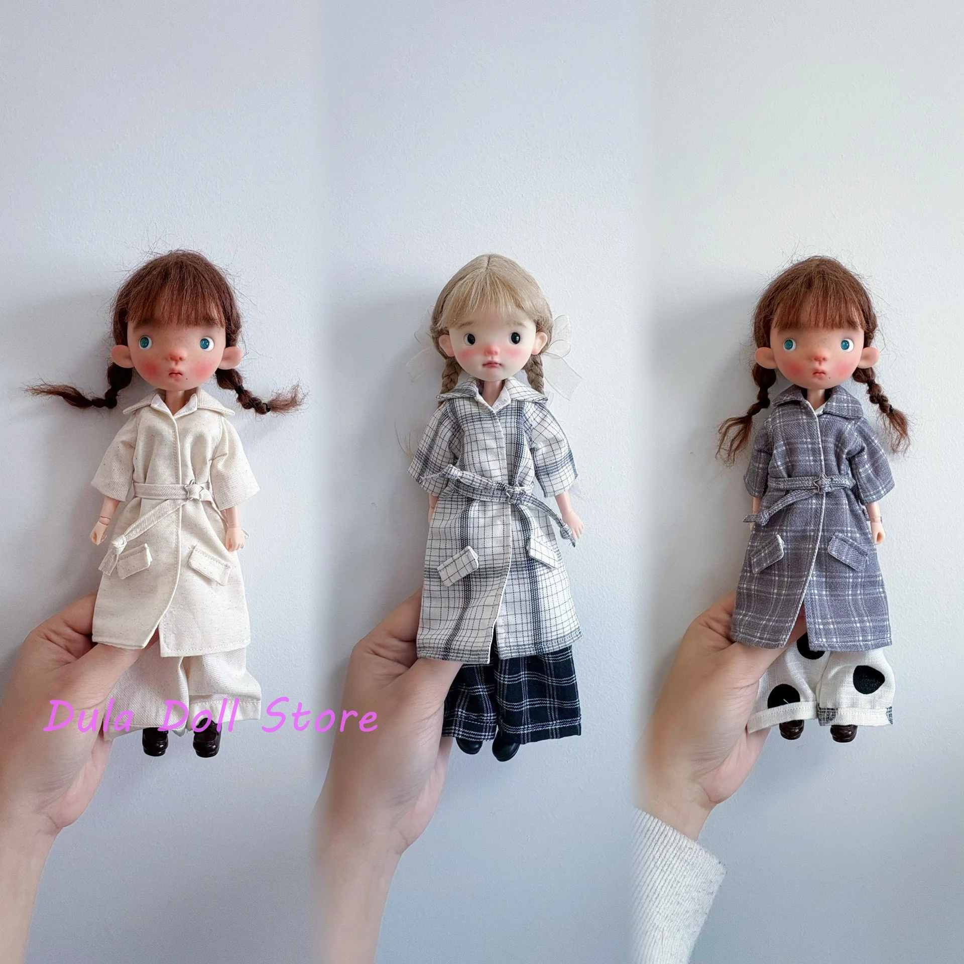 

Dula Doll Clothes and dress Tricolor Suspender Pants and Jacket Set Blythe ob24 ob22 ICY JerryB 1/6 Doll Accessories