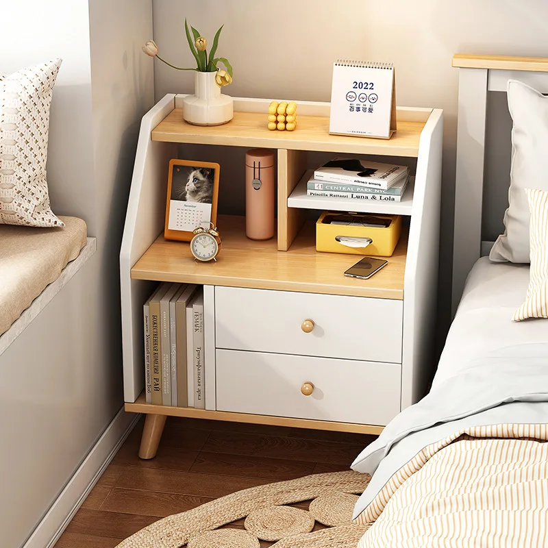 

JOYLIVE Solid Wood Bed Economical Nordic Bedside Cabinet Small Lockers Receive Ark Creative Multifunction Bedroom