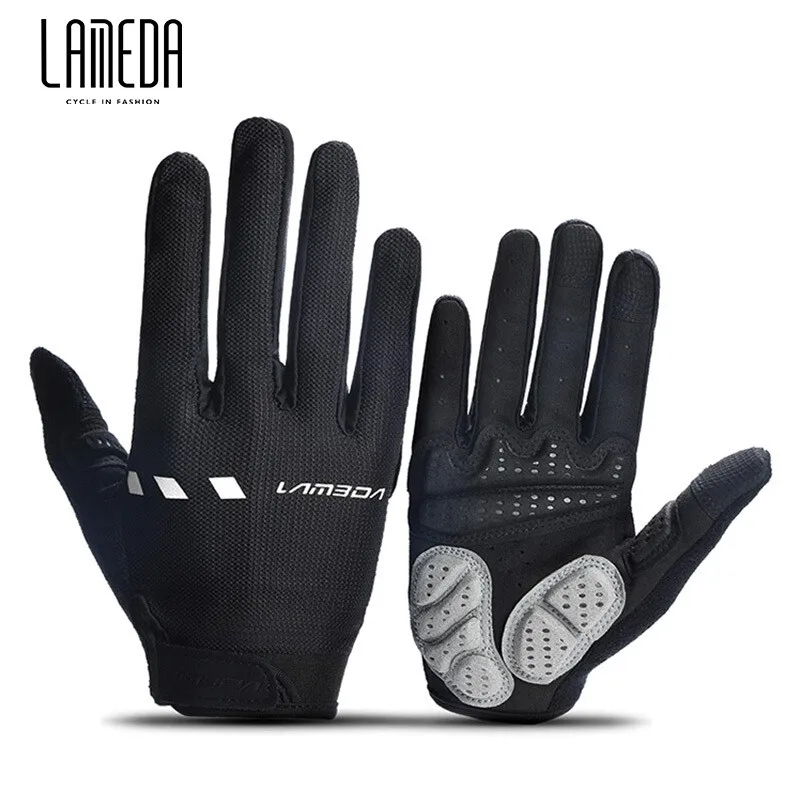 LAMEDA Full-finger Cycling Gloves Shock-absorbing Touchscreen Long-finger Road Mountain Bike Equipment Bicycle Accessories