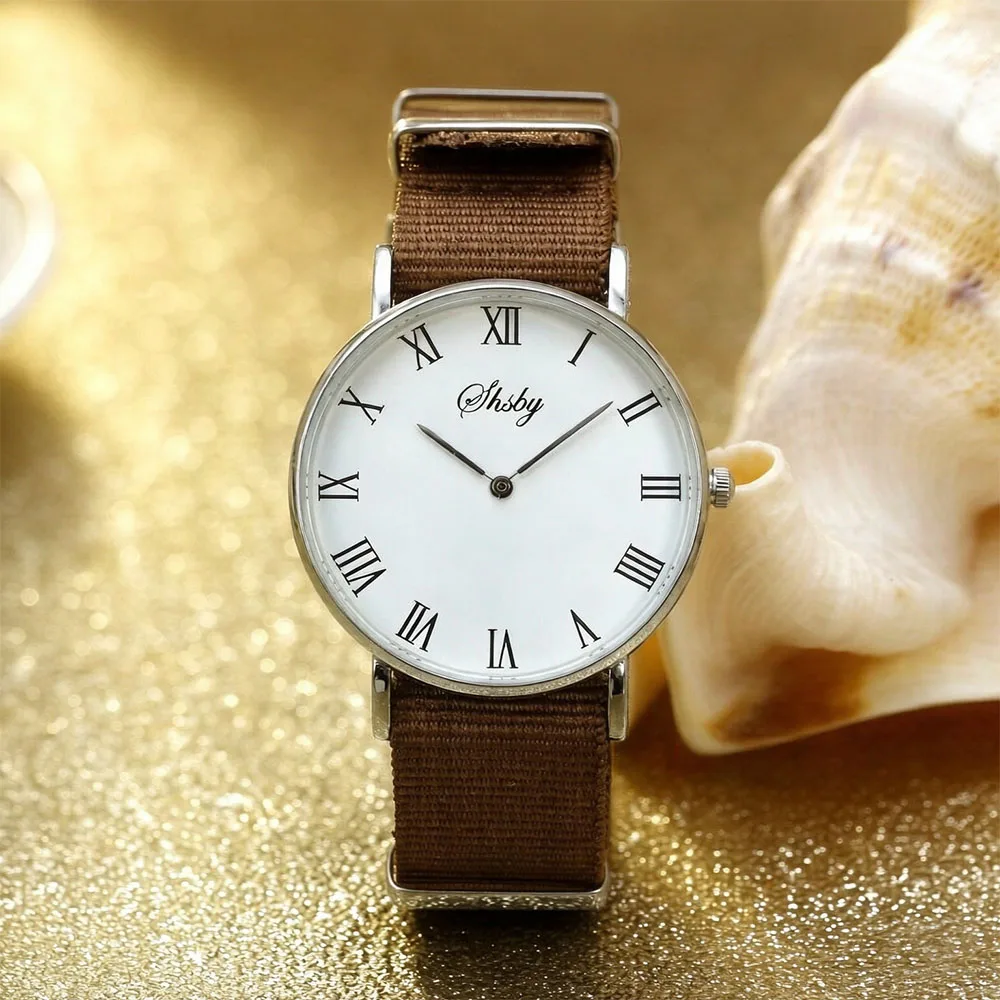 Large Face Black Case Watch Army Green Nylon Strap Minimalist Quartz Wristwatch Simple Casual Ladies Gift Unisex Student Watch