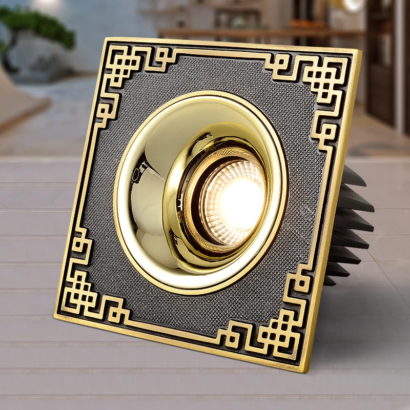 Led Downlight 6W 8W 10W 12W 14W  Brass Ceiling Spot Lights Square Led Panel Light For Living Room Bedroom Spotlight Lighting