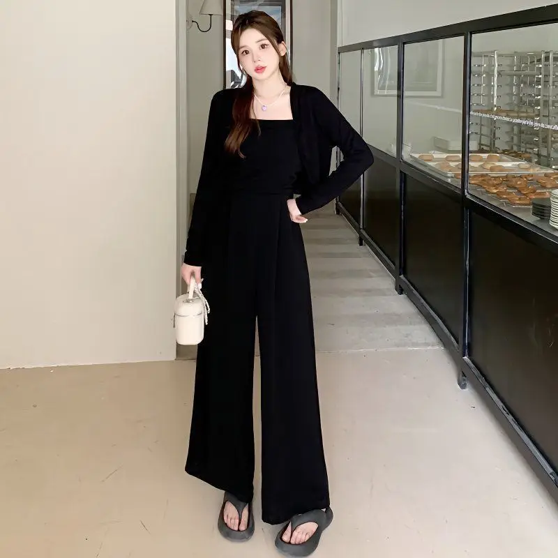 

Женский осенний элегантный комбинезон-блузка, комплект из двух предметов: комбинезон без бретелек для коррекции фигуры и контроля живота, повседневный наряд для пышных девушек