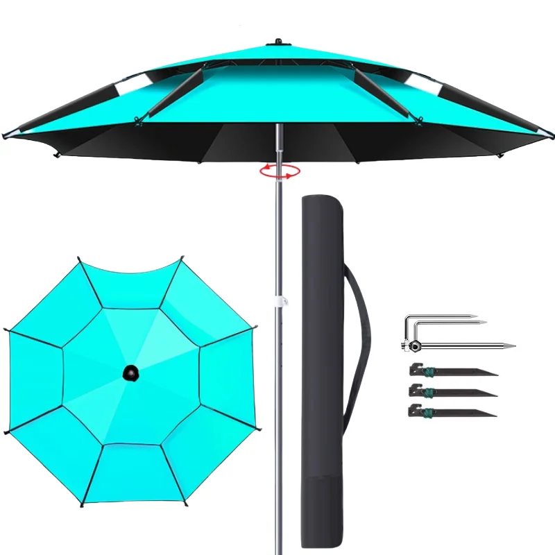 1.8-2.6M Large Parasol Fishing Umbrella 201 Stainless Steel Rod Large Sunshade Umbrella Outdoor Camping Umbrella Beach Parasol