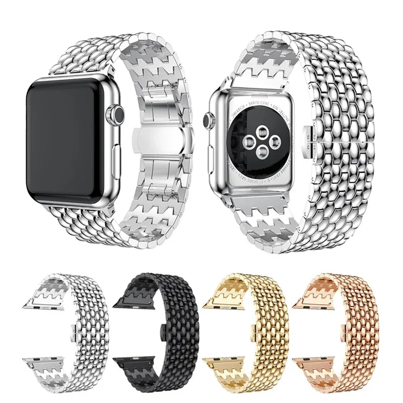 

For Apple Watch Band 49mm 44 40 42 38 41 45MM Metal Strap for iwatch Series 8 7 6 SE 5 4 3 Accessories Stainless Steel Bracelet