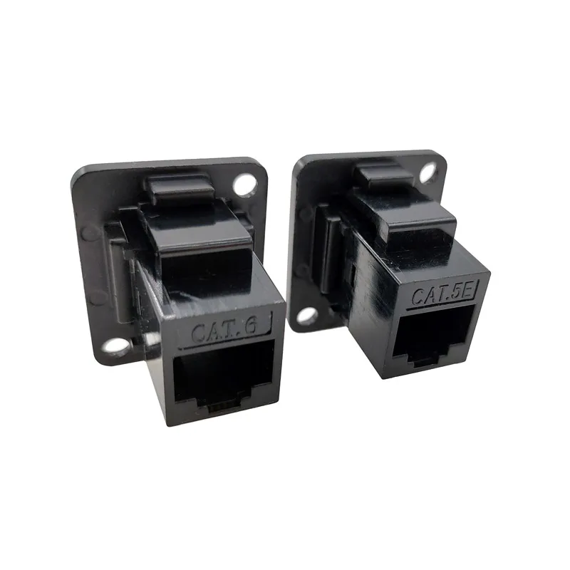 1Pc D-Type Connector RJ45-CAT6 Ethernet Connection Panel Mount Socket Network CAT5E Connectors