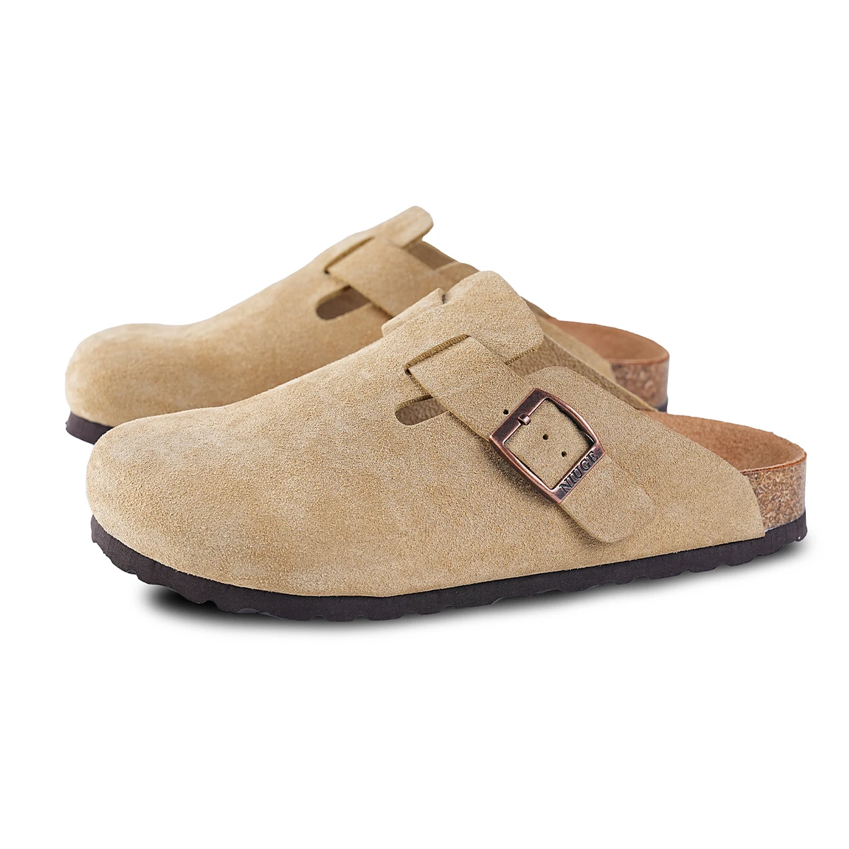 New Women's Clogs Fashion Cork Suede Mules Slipper Classic Cork Non-Slip Outdoor Slippers with Arch Support