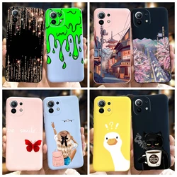 For Xiaomi Mi 11 Lite 5G Case Fashion Pattern Matte Coque Silicone Soft Cover For Xiaomi Mi 11 Lite 5G NE Bumper Mi11 Lite Funda