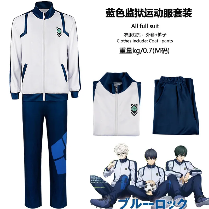 Disfraz de Cosplay de Anime BLUE LOCK Isagi yoachi Rin Itoshi, uniforme deportivo de Halloween, pantalones superiores de fútbol, peluca, traje completo