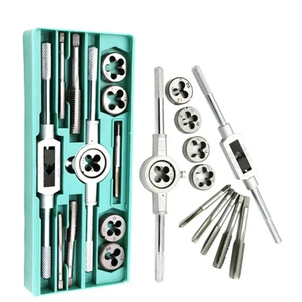 AS94-Professional Mechanical Tools Kit 20PCS M3- Male Thread Screw Threading Tap And Die Set For DIY Projects