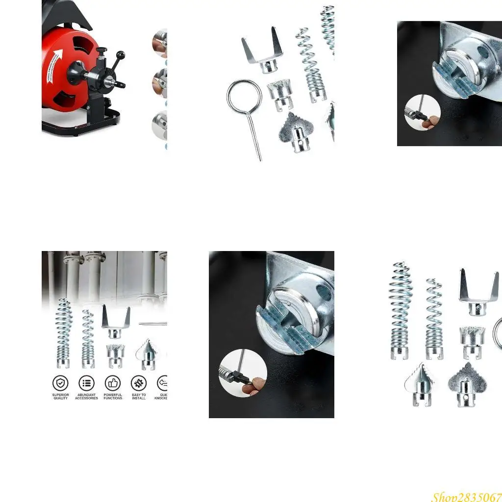 Quality 7Piece Pipe Unblocking Tool Drain Cleaner Combination Cutter Head For Kitchen, Bathroom, Toilet Maintenance 831F
