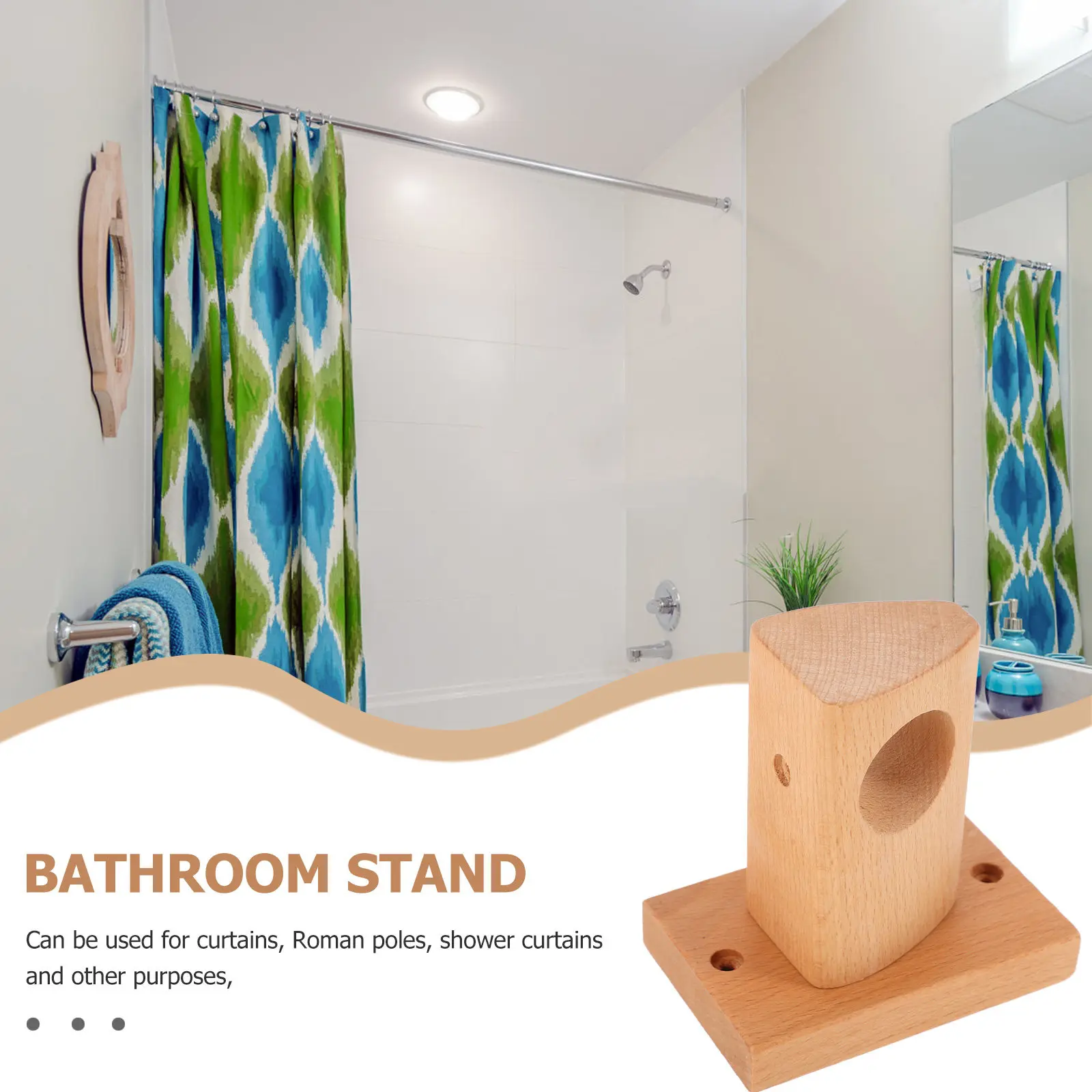 Rustic Curtain Rod Bracket Holder for Wall Mounted Pole Use in Bathroom Bedroom Kitchen Heavy Duty Support Longevity view 6