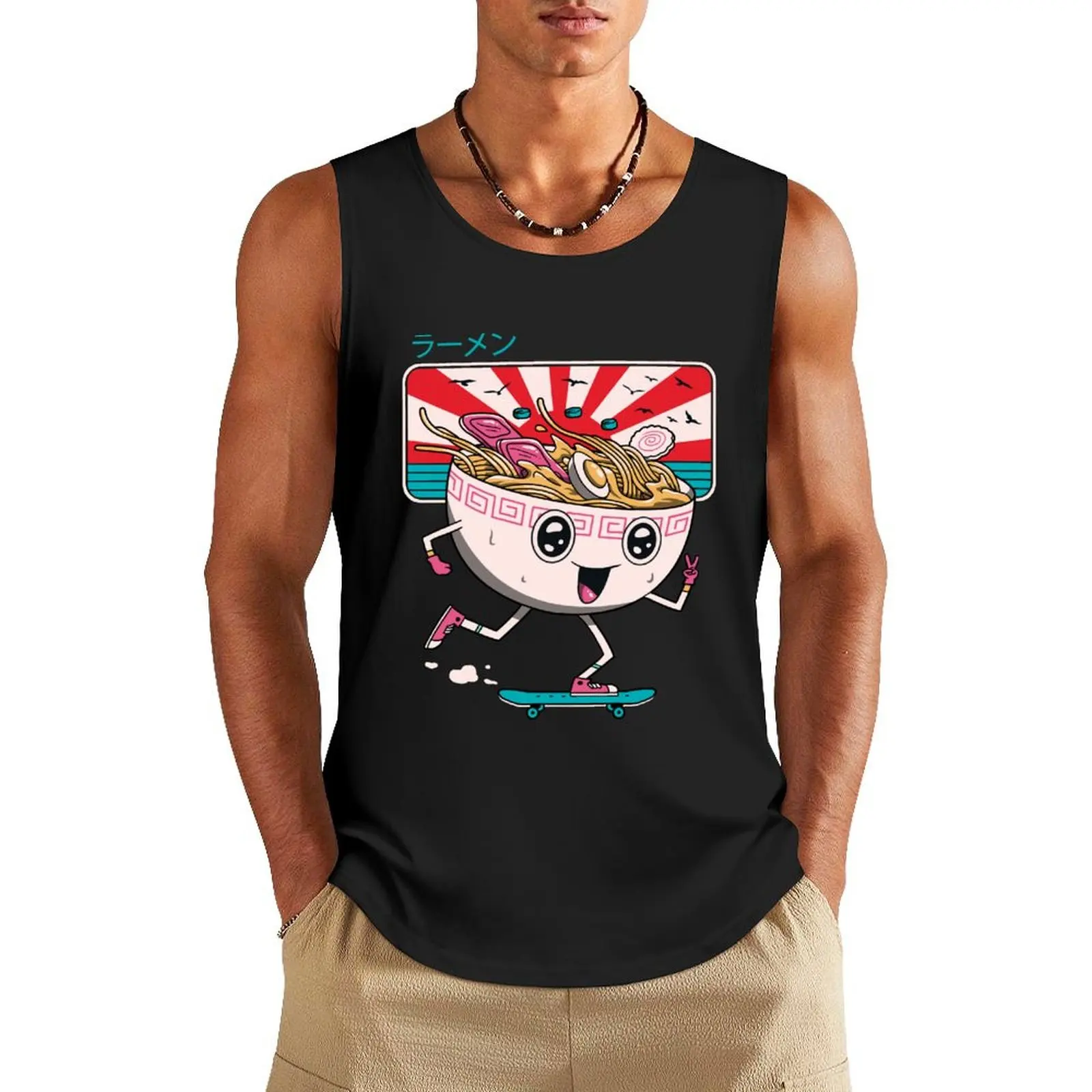 

Tokyo Ramen Tank Top Men's summer vest gym top Men's gym clothing man vest