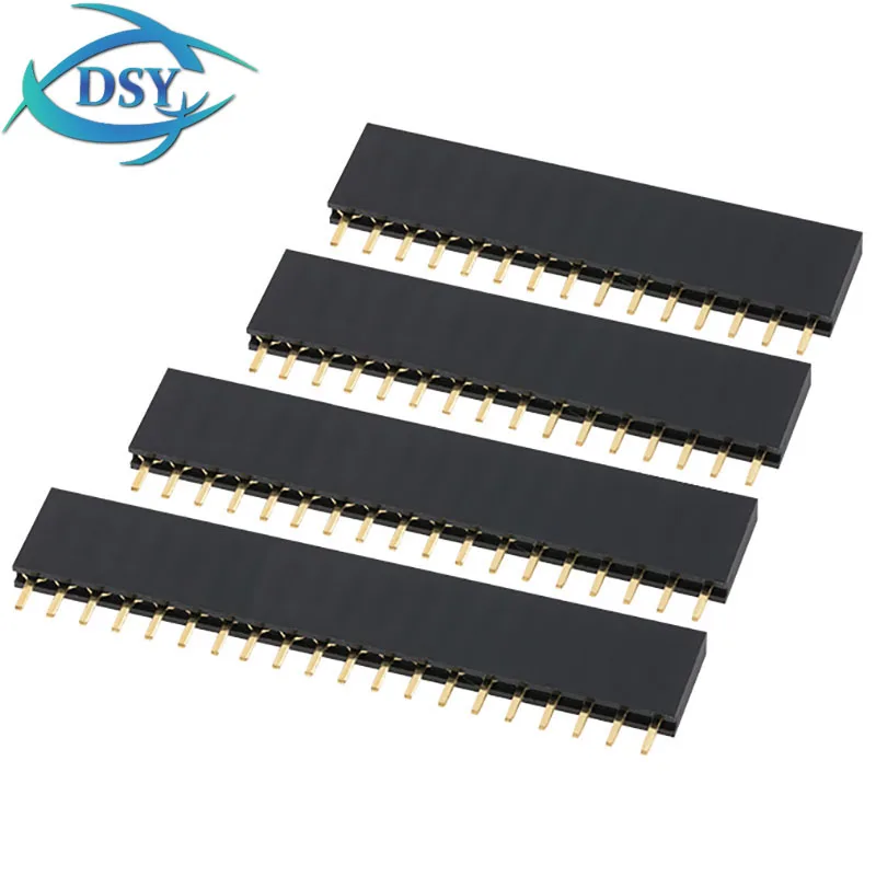 10PCS 2.54mm Pitch 2/3/4/6/10/20-Pin Single Row Female PCB Socket Board Pin Header Connector Strip Pinheader 2~20Pin For Arduino
