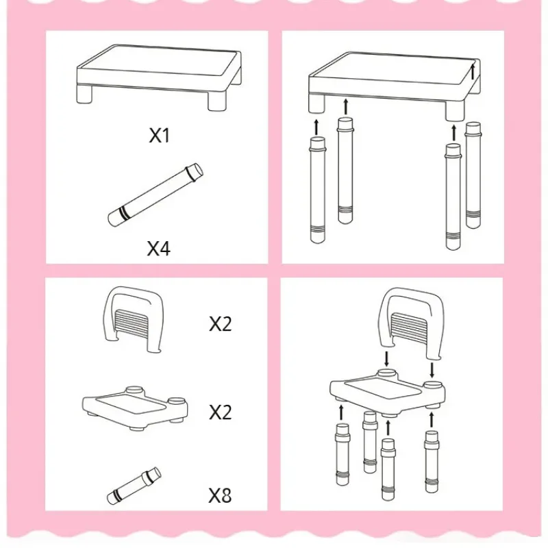 Kindergarten Table and Chair Set Children's Special Study Table Home Baby's Game Learning Desk and Chair  Kids Furniture Set