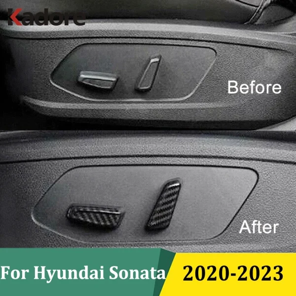 

For Hyundai Sonata 2020 2021 2022 2023 Matte Or Carbon Fiber Seat Adjustment Cover Trim Car Styling Interior Accessories